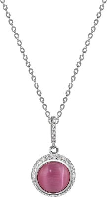 Кулон из серебра с кошачим глазом и куб. цирконием (Арт.fgp-3-10-h-31-s)