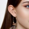 Серьги конго из комбинированного золота с алмазной гранью (Арт.020693)