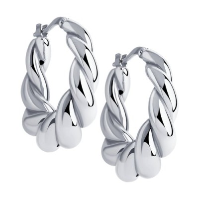 Серьги из серебра без вставки «Вихрь света» SOKOLOV (арт.94024330)