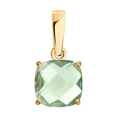 Подвеска золотая пробы 585 с празиолитом (Арт.733018)