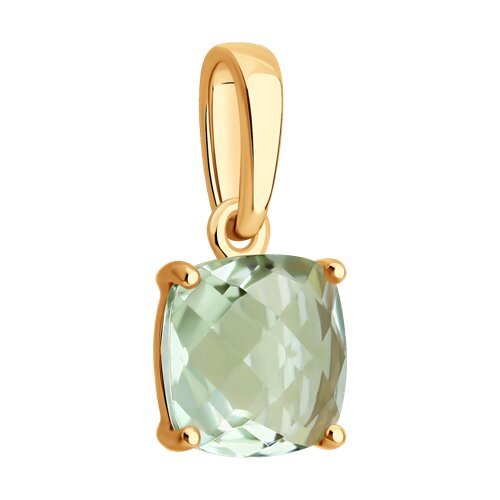 Подвеска золотая пробы 585 с празиолитом (Арт.733018)