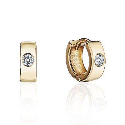 Серьга золотая с фианитом «Pierce Shine» Estet (арт.01С1315115)