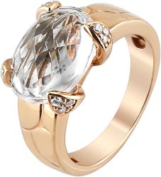Кольцо из золота с бриллиантом и кварцем (Арт.sf092rdb3_52)