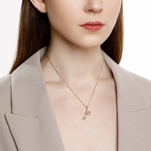 Золотой кулон с фианитами «Буква Р» (арт. 034539)