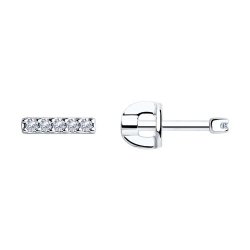 Серьги пусеты  из серебра с фианитами (Арт.94025927)