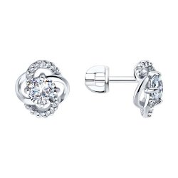 Серьги из серебра с фианитами (Арт.94026054)