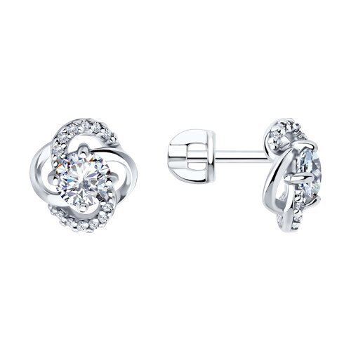 Серьги из серебра с фианитами (Арт.94026054)