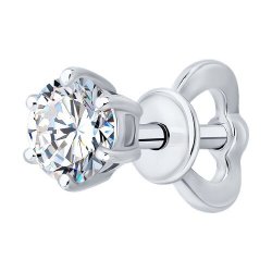Серьга из белого золота с бриллиантом выращенным (Арт.9170002-3-5)