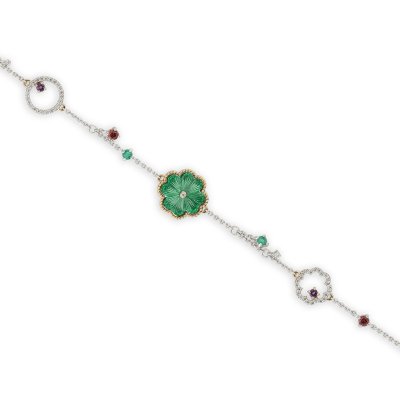 Браслет из золота с аметистом и бриллиантом Русские Самоцветы (Арт.38253)