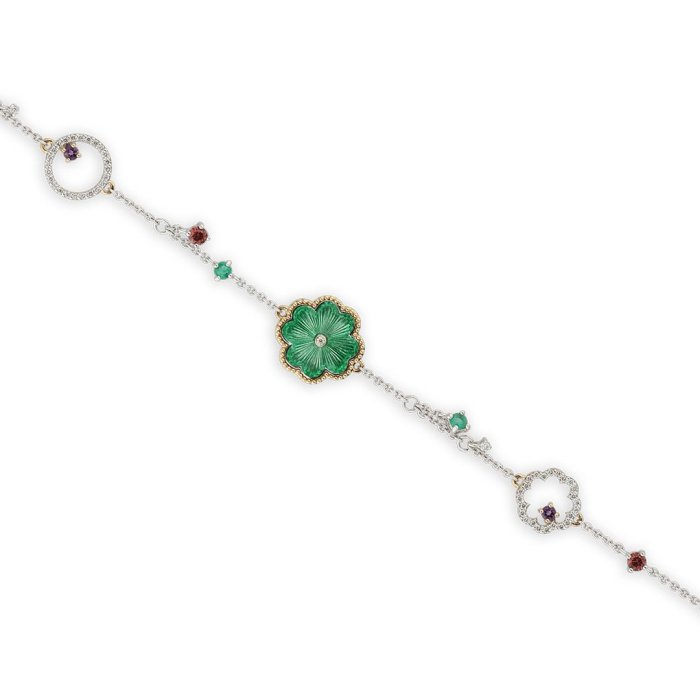 Браслет из золота с аметистом и бриллиантом Русские Самоцветы (Арт.38253)