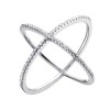 Кольцо с фианитами «Geometry Cross» из серебра 925 Fresh Jewelry (арт.CZ-R00564-X-W-X-X-W)