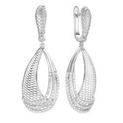 Серьги из серебра с фианитом (Арт.fa-e03212-x-w-x-x-w)
