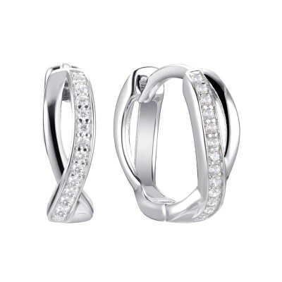Серьги серебряные с фианитами «Spark Line Перекресток света» Fresh Jewelry (арт.MP-E00074-X-W-X-X-W)