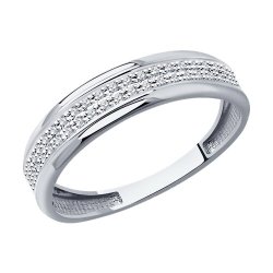 Кольцо из белого золота с бриллиантами (Арт.1012378-3)