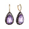 Серьги золото с аметистом и бриллиантами «Имперский Шик» MyJewels (арт.E26749B_DB_DN_AM_YG)