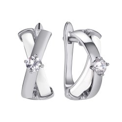 Серьги из серебра с керамикой и фианитом (Арт.tc-e00697-w-w-w-x-x)