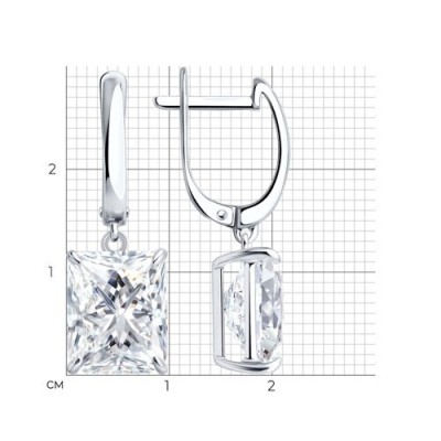 Серьги из серебра с фианитом «Сияние грации» SOKOLOV (арт.94-121-00082-1)