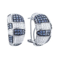 Серьги из белого золота с бриллиантом и сапфиром (Арт.e38329a0f14wb003_sa_wg)