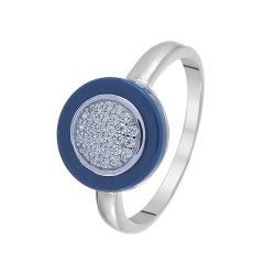 Кольцо из серебра с керамикой и фианитом (Арт.tc-r00034-vl-w-x-x-w)
