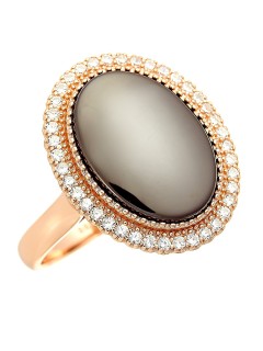 Кольцо с керамикой и кубическим цирконием «Ceramic Grace» Fresh Jewelry (арт.TC-R00746-BR-G-X-X-W)