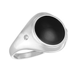 Кольцо из серебра с керамикой и фианитом (Арт.tc-r01383-b-w-x-x-w)