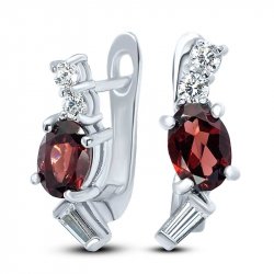 Серьги Серебряные крылья (Арт.02eeafa00544-19_granat_kubcirkonii)