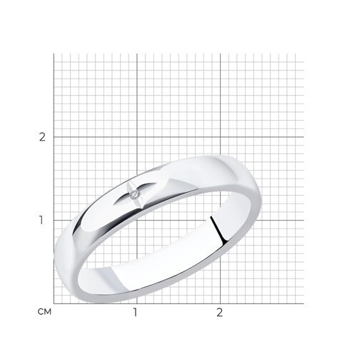 Кольцо из серебра с бриллиантом (Арт.87010043)