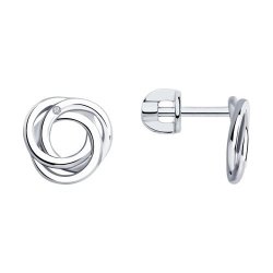 Серьги из серебра с бриллиантами (Арт.87020073)