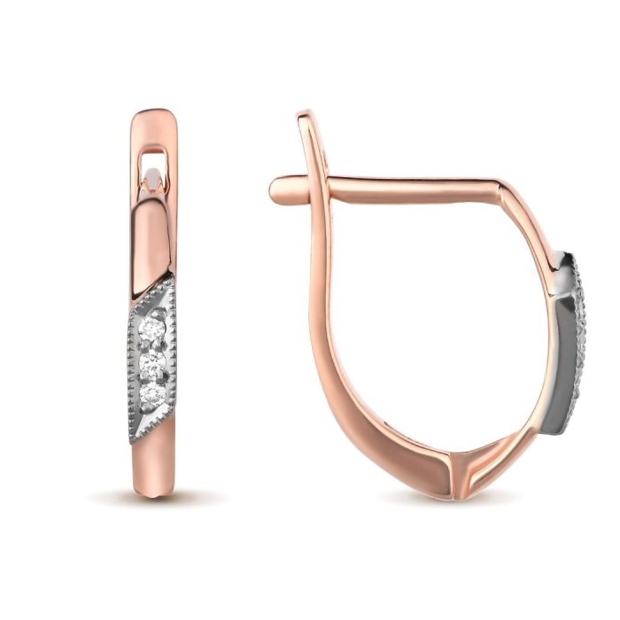 Серьги из золота с бриллиантом Русские Самоцветы (Арт.17170)