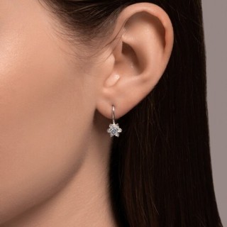 Серьги из серебра с фианитами «Ледяной цветок» Соколов (арт.94026644)