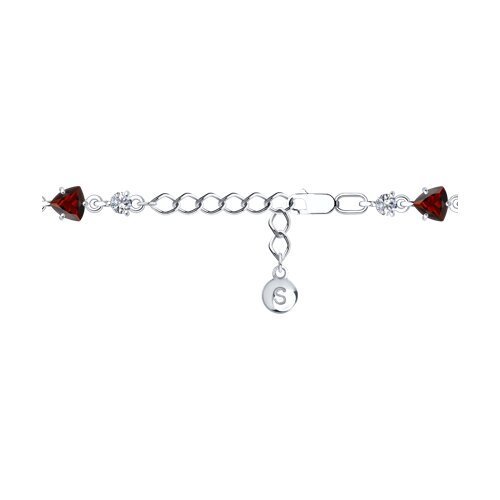 Браслет из серебра 925 с гранатами и фианитами «Алый Рай» SOKOLOV (арт.9205)