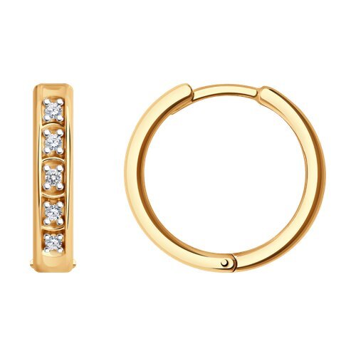 Серьги из золочёного серебра с фианитами (Арт.93-120-01605-1)