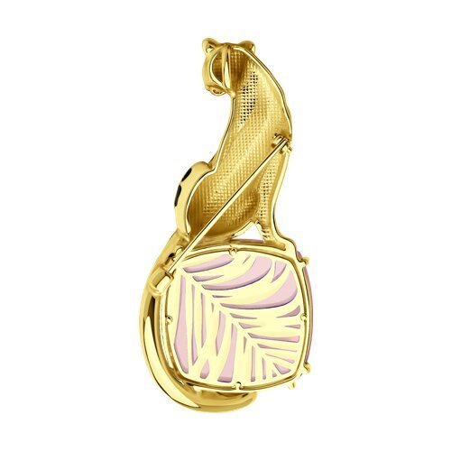 Брошь из золочёного серебра с ситаллом и эмалью (Арт.93-340-01672-3)