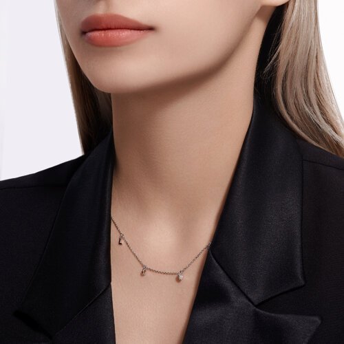 Колье из белого золота с бриллиантом (Арт.1070285-3)