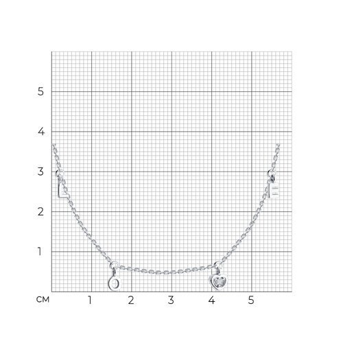 Колье из белого золота с бриллиантом (Арт.1070285-3)