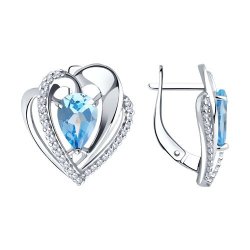 Серьги из серебра с топазами и фианитами (Арт.94-320-00545-2)