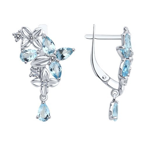 Серьги из серебра с топазами и фианитами (Арт.94-321-02061-1)