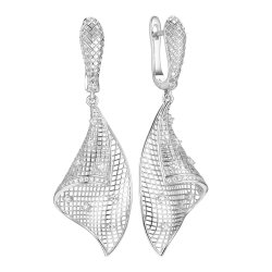 Серьги из серебра с фианитом (Арт.fa-e03211-x-w-x-x-w)