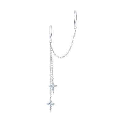 Серьги из серебра с фианитами «Звёздный каскад» Соколов (арт.9417)