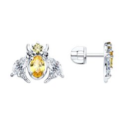 Серьги из серебра с фианитами (Арт.94026453)