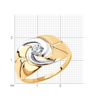Кольцо из золота с фианитом «Вихрь сияния» Соколов (арт.51-110-00161-1)