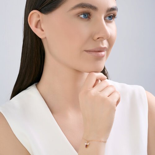 Браслет золотой с гранатом и фианитами «Летний шмель» Соколов (арт.51-350-00452-1)