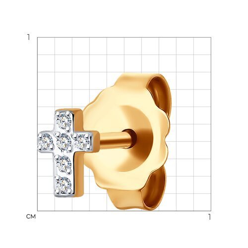 Серьга из золота с бриллиантами (Арт.51-227-01665-1)