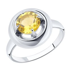 Кольцо из серебра с цитрином (Арт.94-310-00782-3)