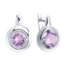 Серьги из серебра с аметистами (Арт.94-320-00782-2)