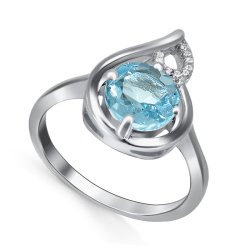 Кольцо Серебряные крылья (Арт.21knys1173-155_topaz_kubcirkonii)