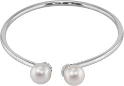 Браслет из серебра с жемчугом и кристаллом swarovski (Арт.abb-3-10-1-s)