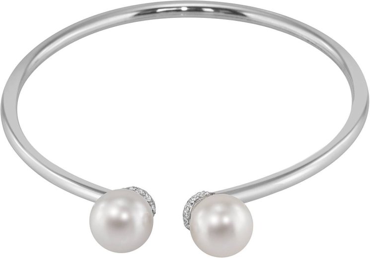 Браслет из серебра с жемчугом и кристаллом swarovski (Арт.abb-3-10-1-s)