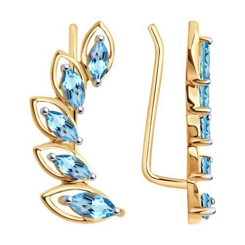 Серьги золотые пробы 585 с топазом (Арт.51-320-02066-1)