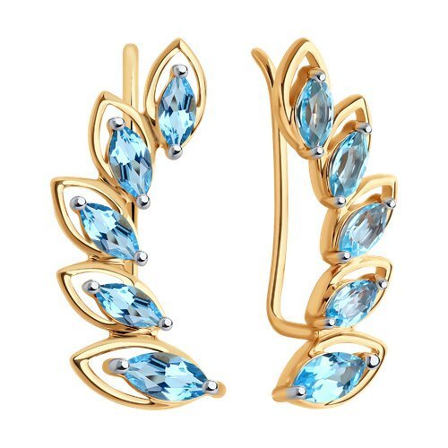 Серьги золотые пробы 585 с топазом (Арт.51-320-02066-1)